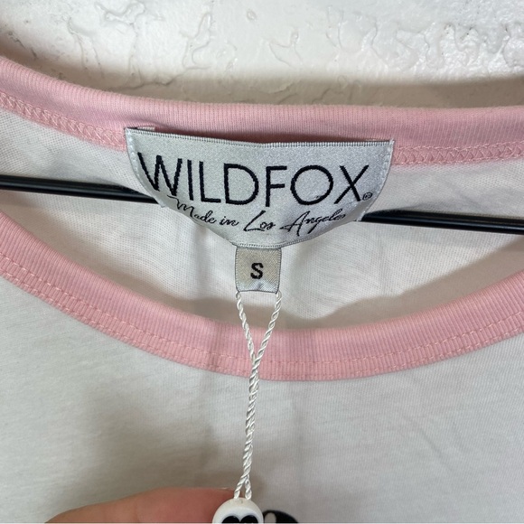 NWT Wildfox Wild For the Weekend T Shirt White and Pink Size Small - Picture 4 of 6